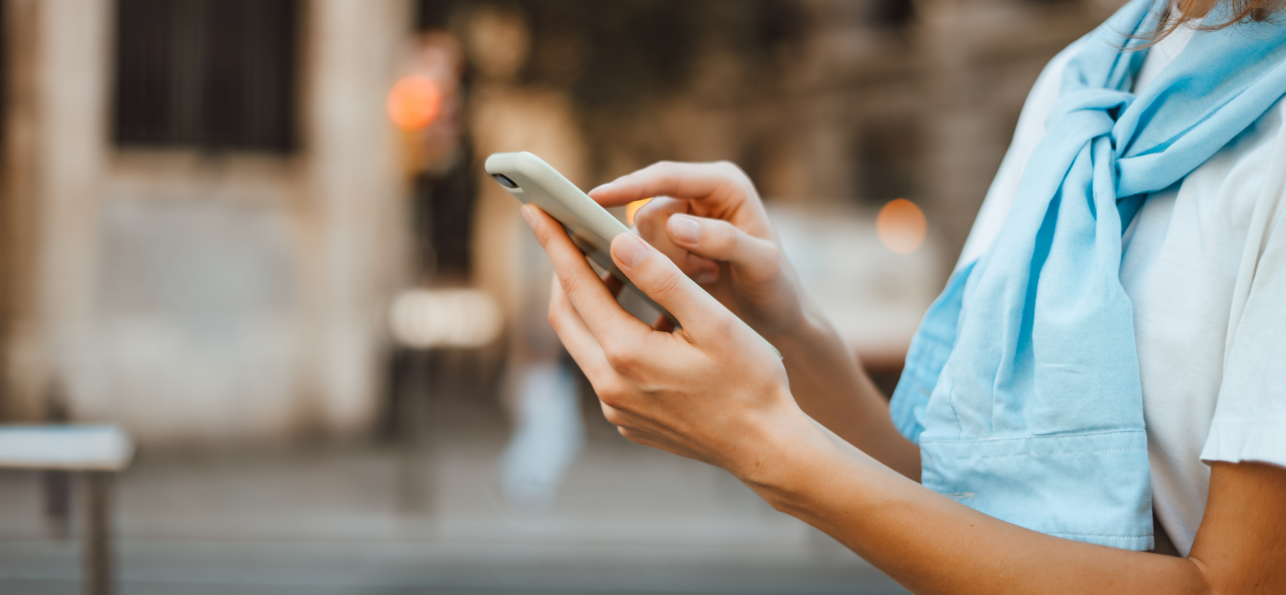 A person using a phone.