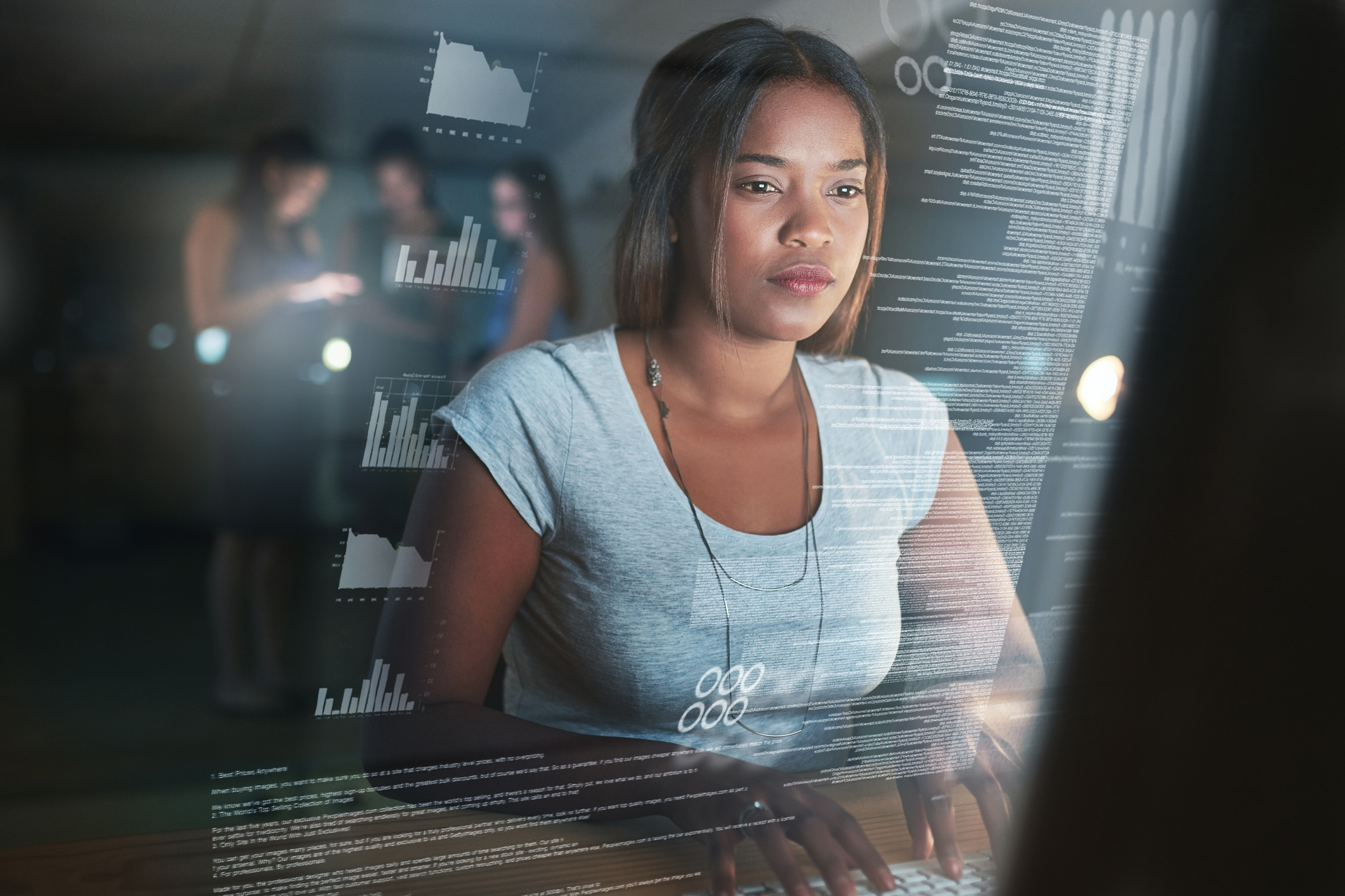 Person analyzing security data.