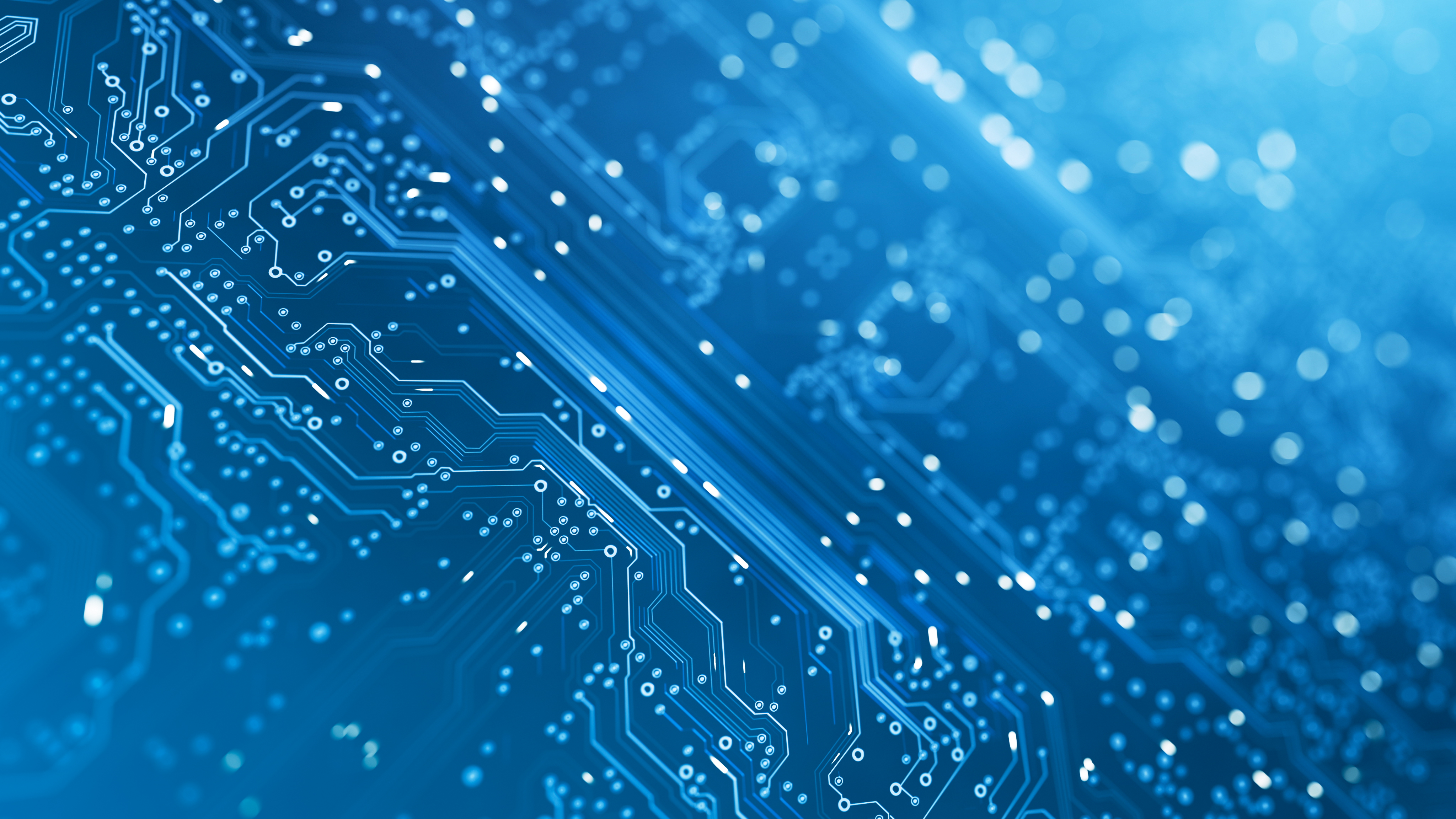 Blue circuit board.