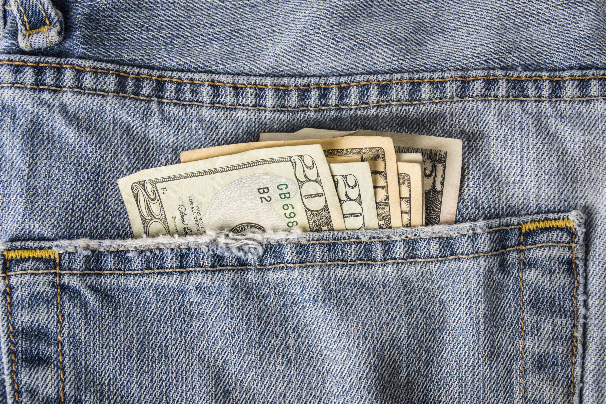 Cash in back pocket