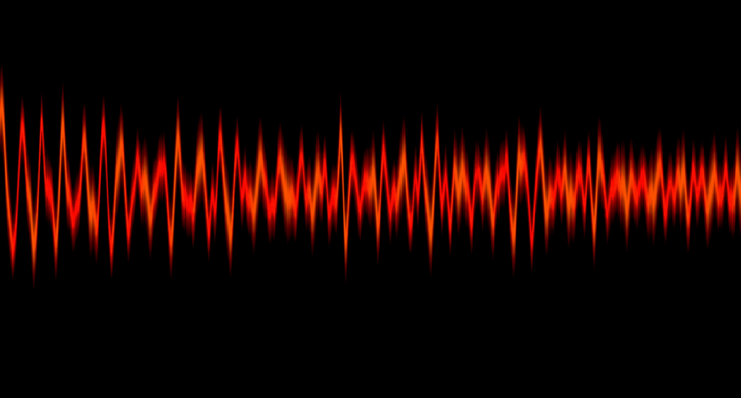 Oscillating wave of red light narrows from left to right.