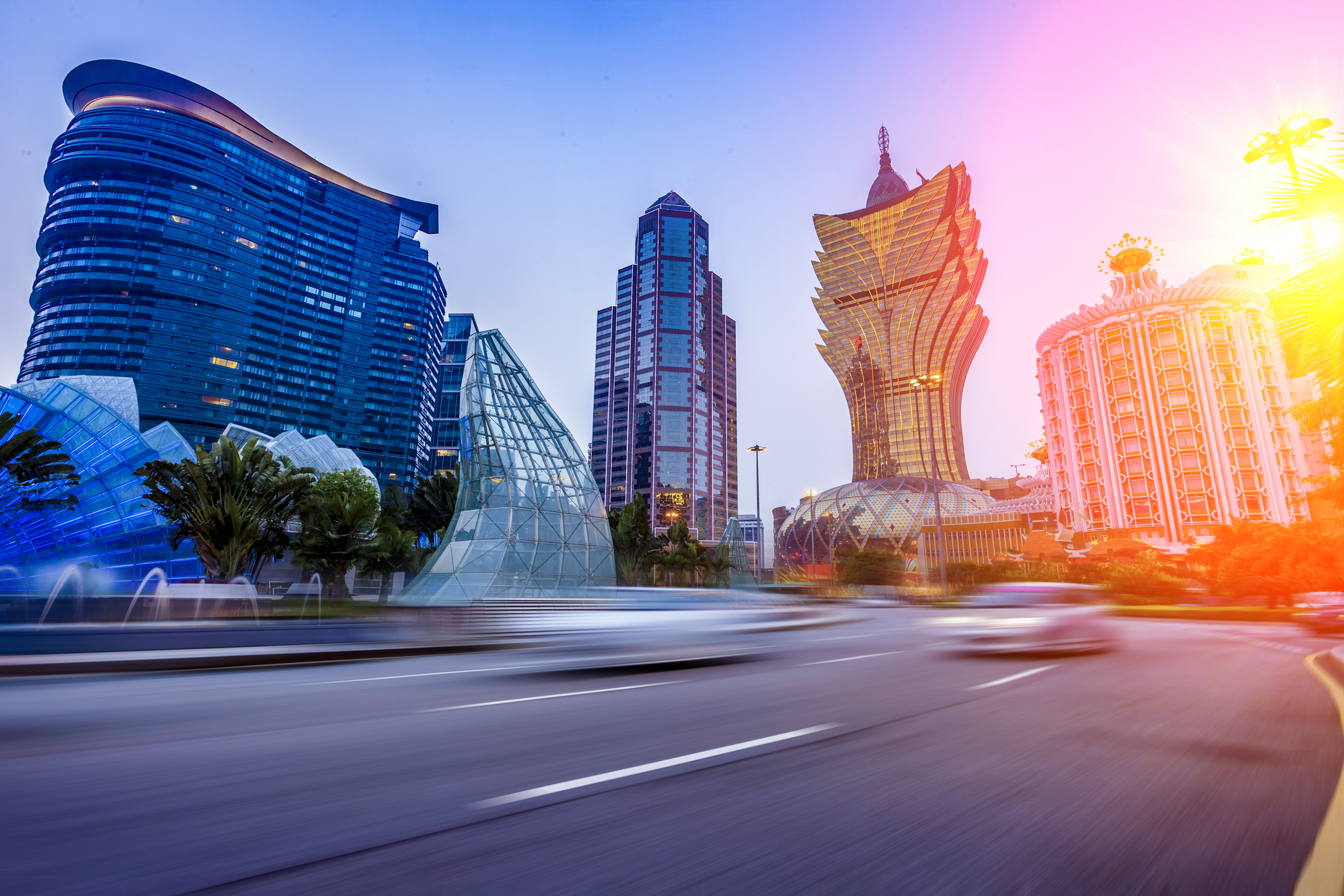 Macao's casino skyline during the day.