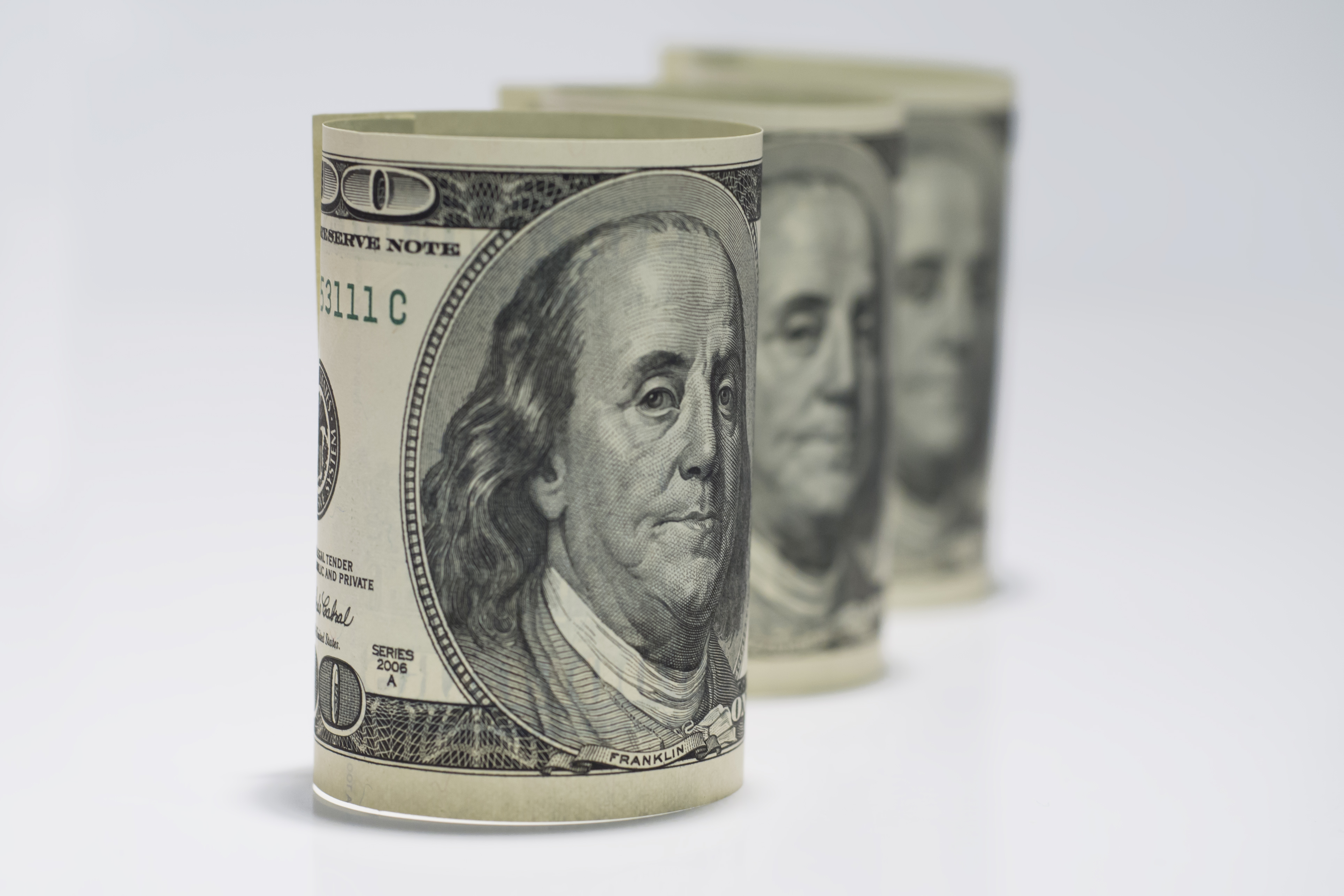 Rolled Up Cash Money Invest Save Three Hundred Dollars Getty