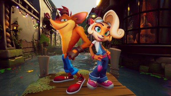 A screenshot of characters from Activision's Crash Bandicoot game.