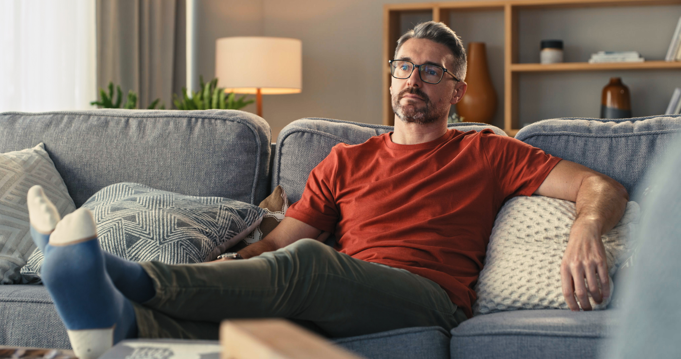 man watching tv