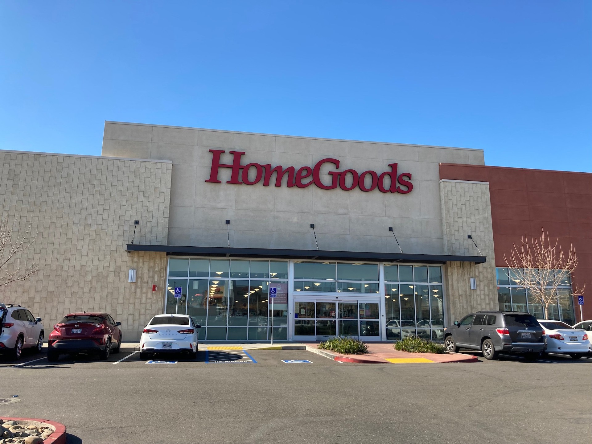 The exterior of a HomeGoods store.