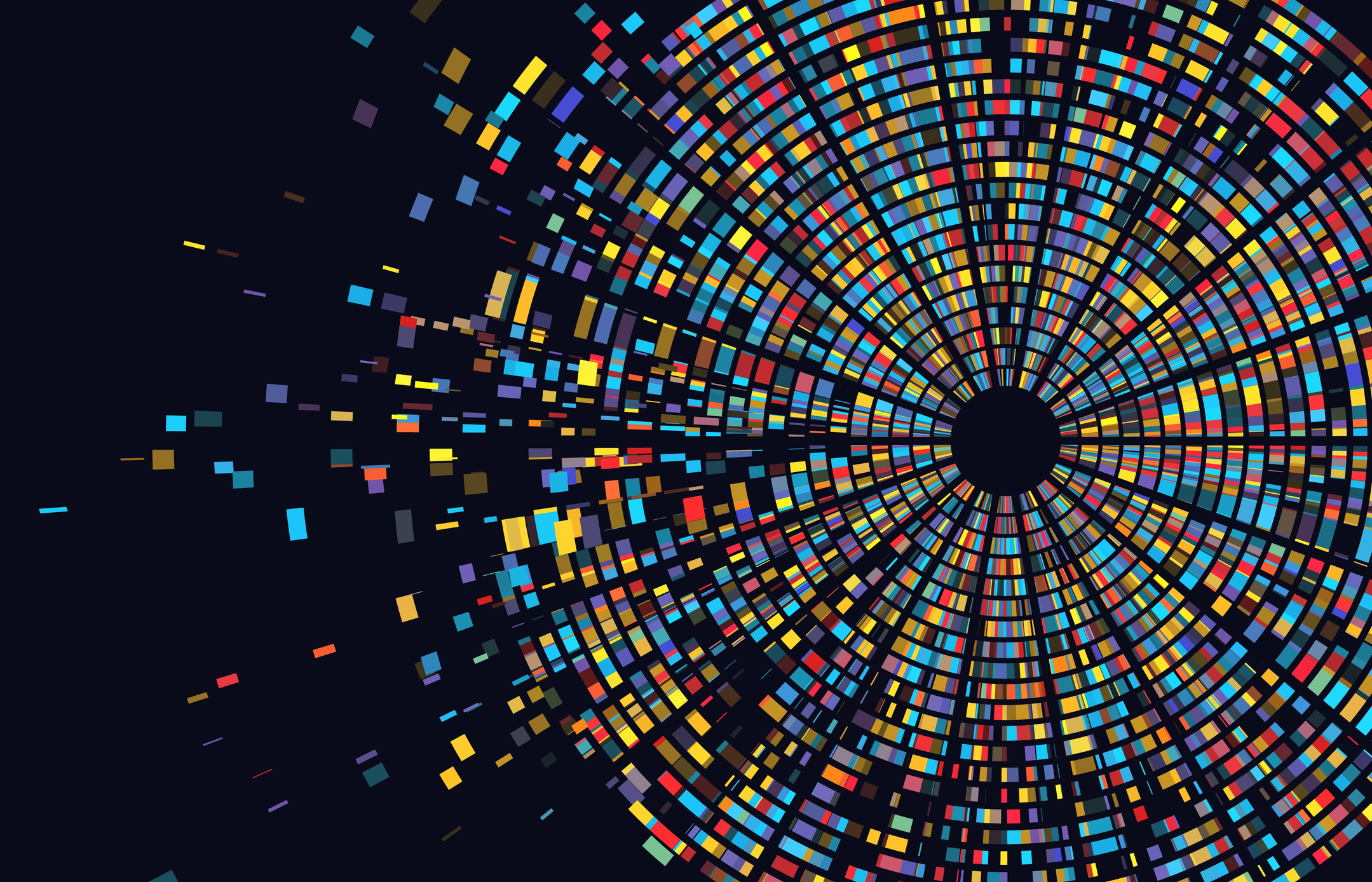 A color wheel breaking apart.
