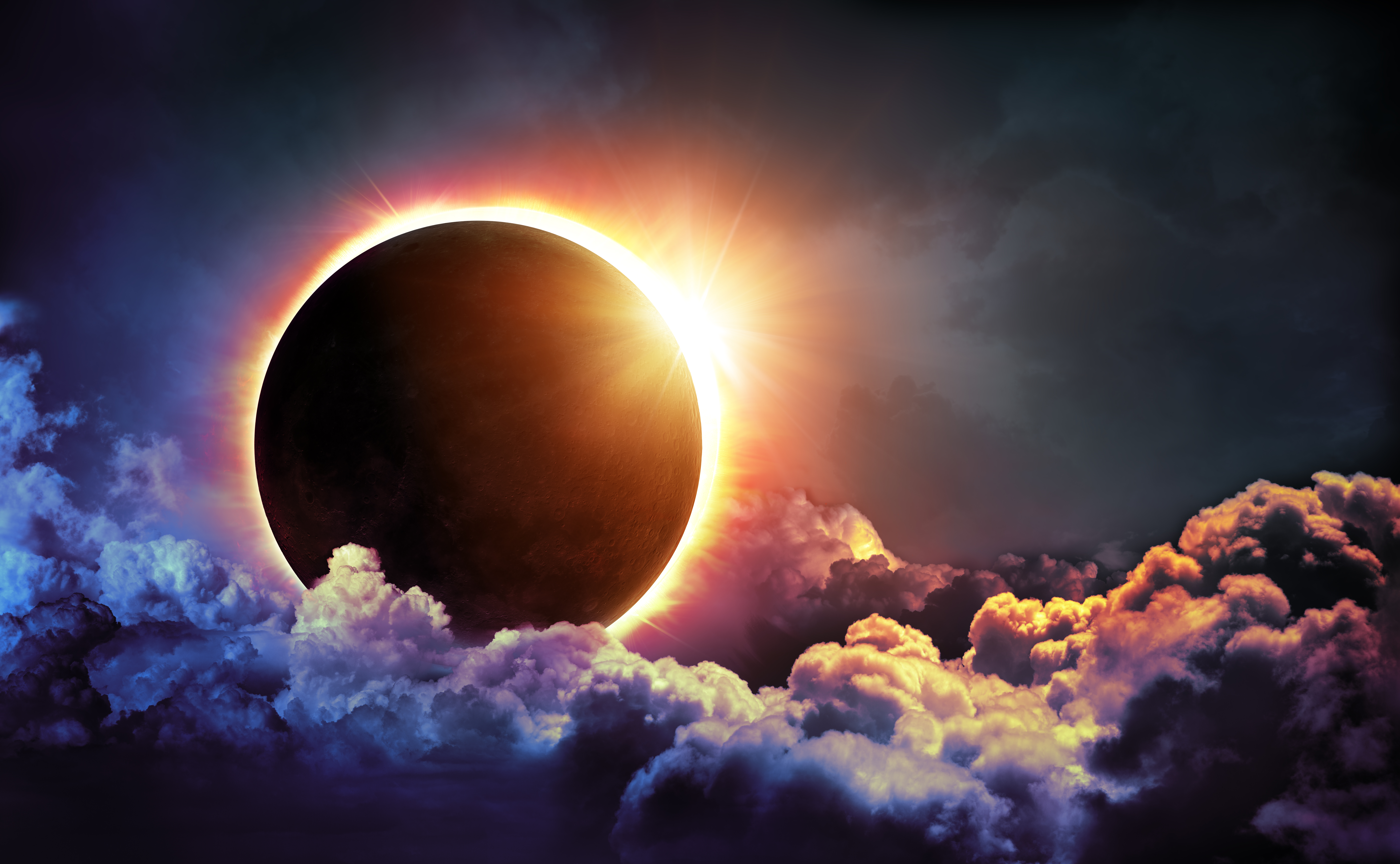 A Solar eclipse depicting the cryptocurrency Solana.