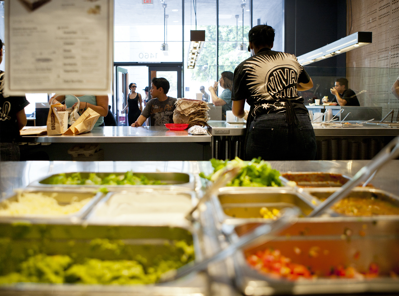 Interior of a Chipotle Mexican Grill restaurant.