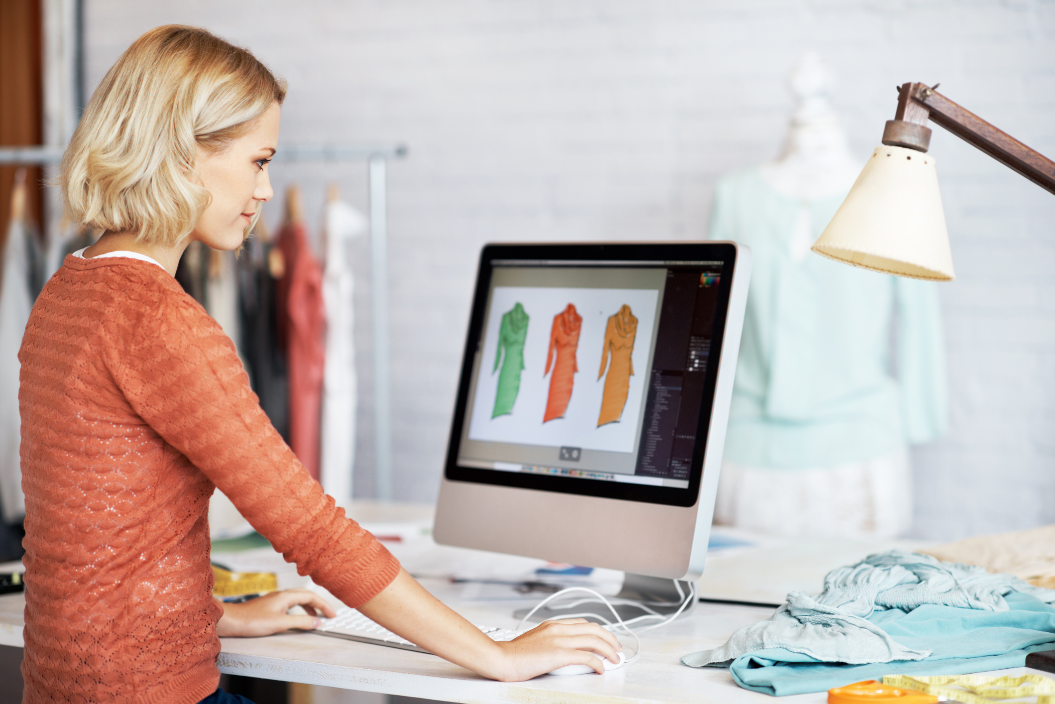 Entrepreneur building a website for her products.