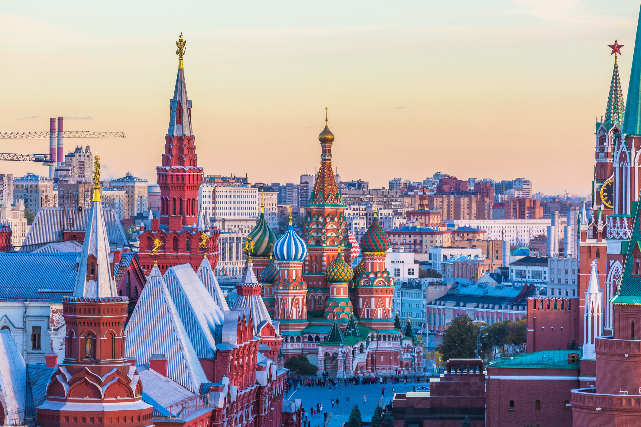 Aerial view of Moscow, Russia.