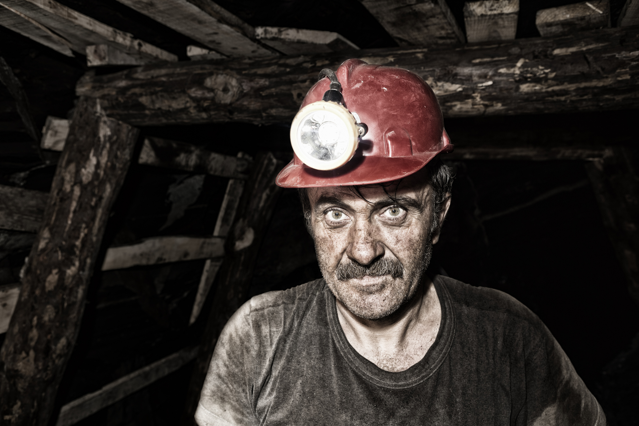 Coal miner in mine.