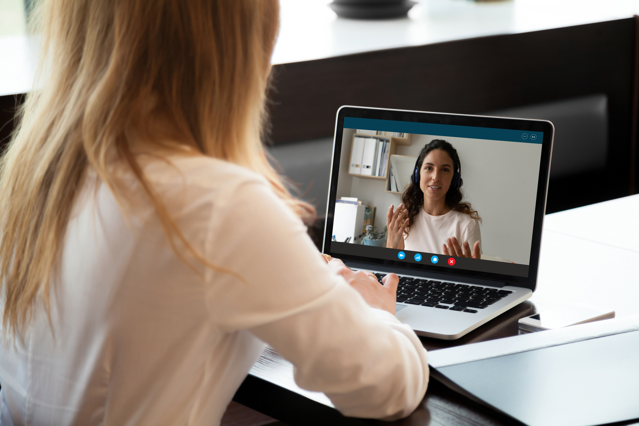 A person on a Zoom meeting.