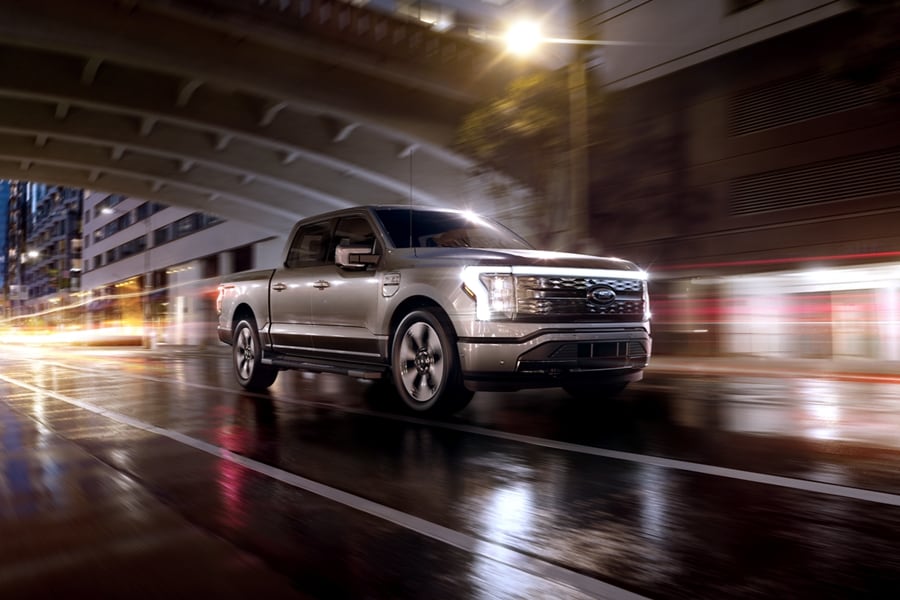 Ford F-150 Lightning electric pickup.