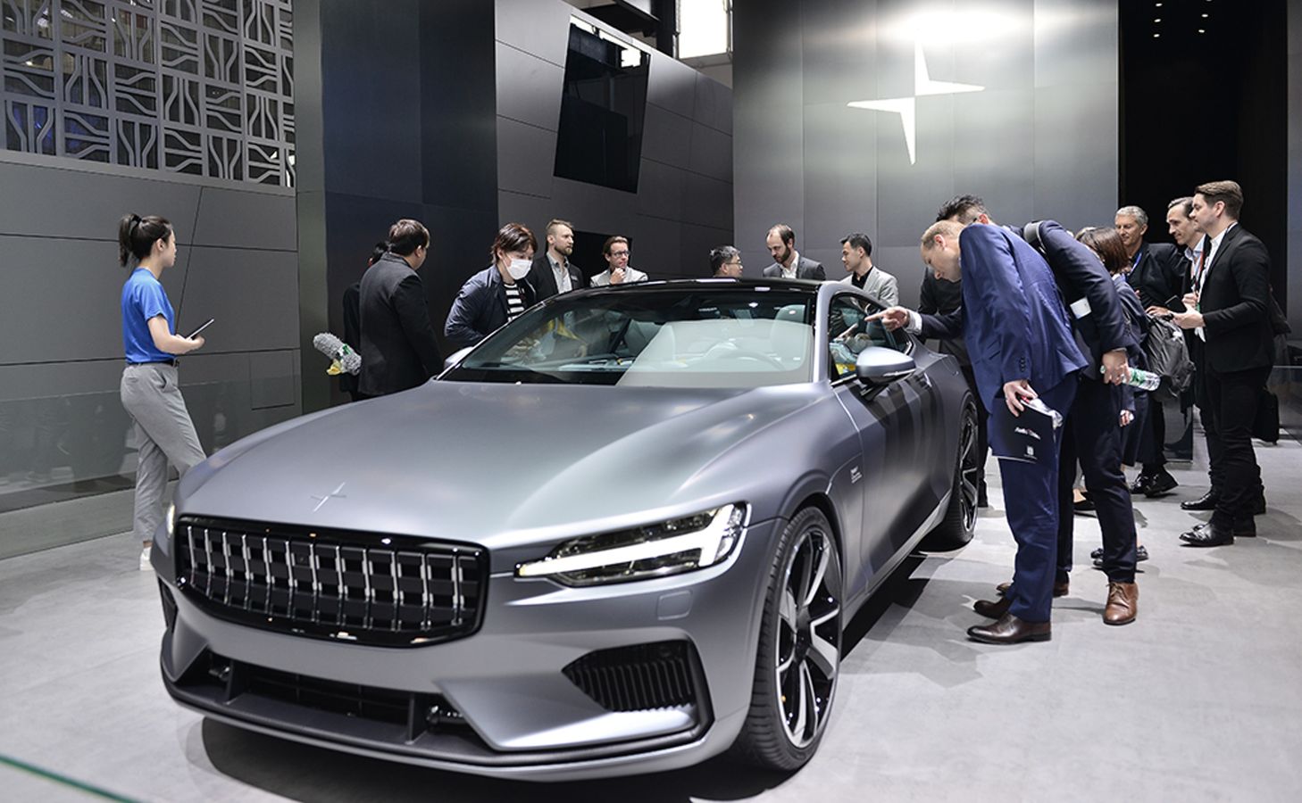 Polestar EV at car show.