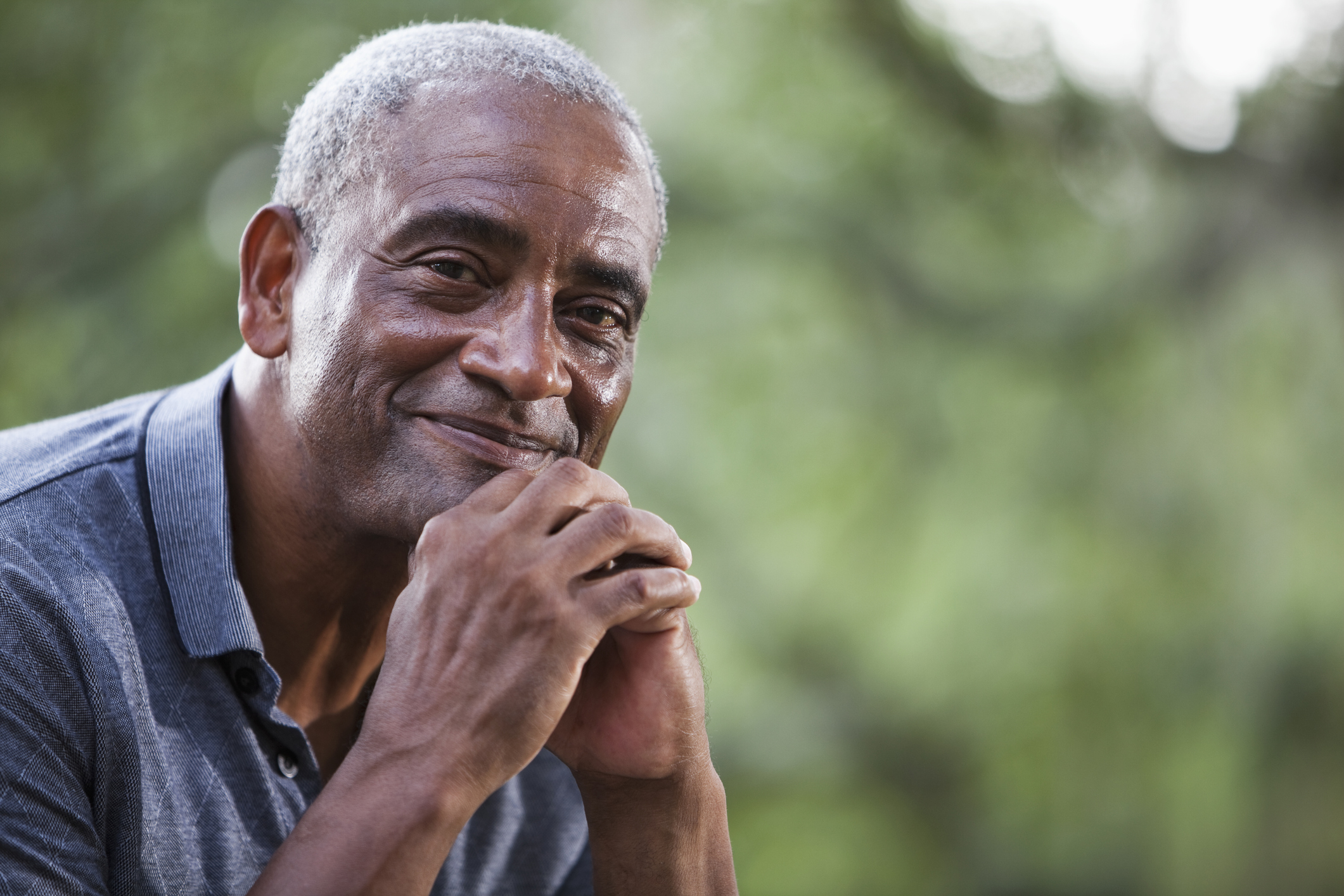 A smiling older person.