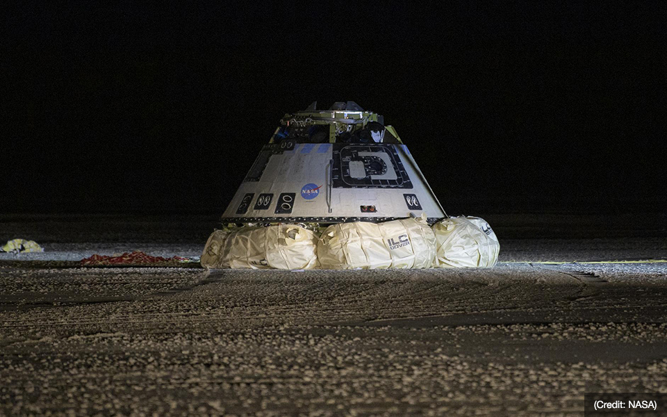 Boeing CST-100 Starliner back on Earth.