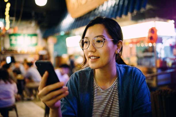 Person shops on phone.