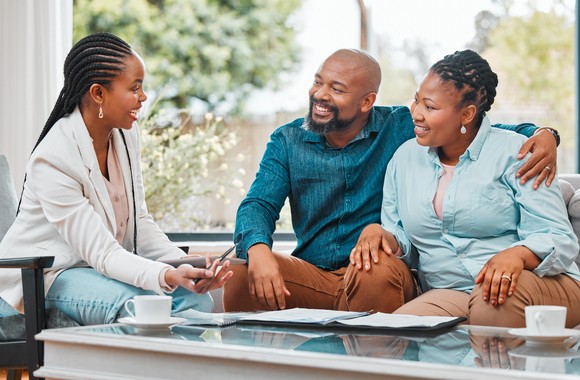 Couple meets with an investment advisor