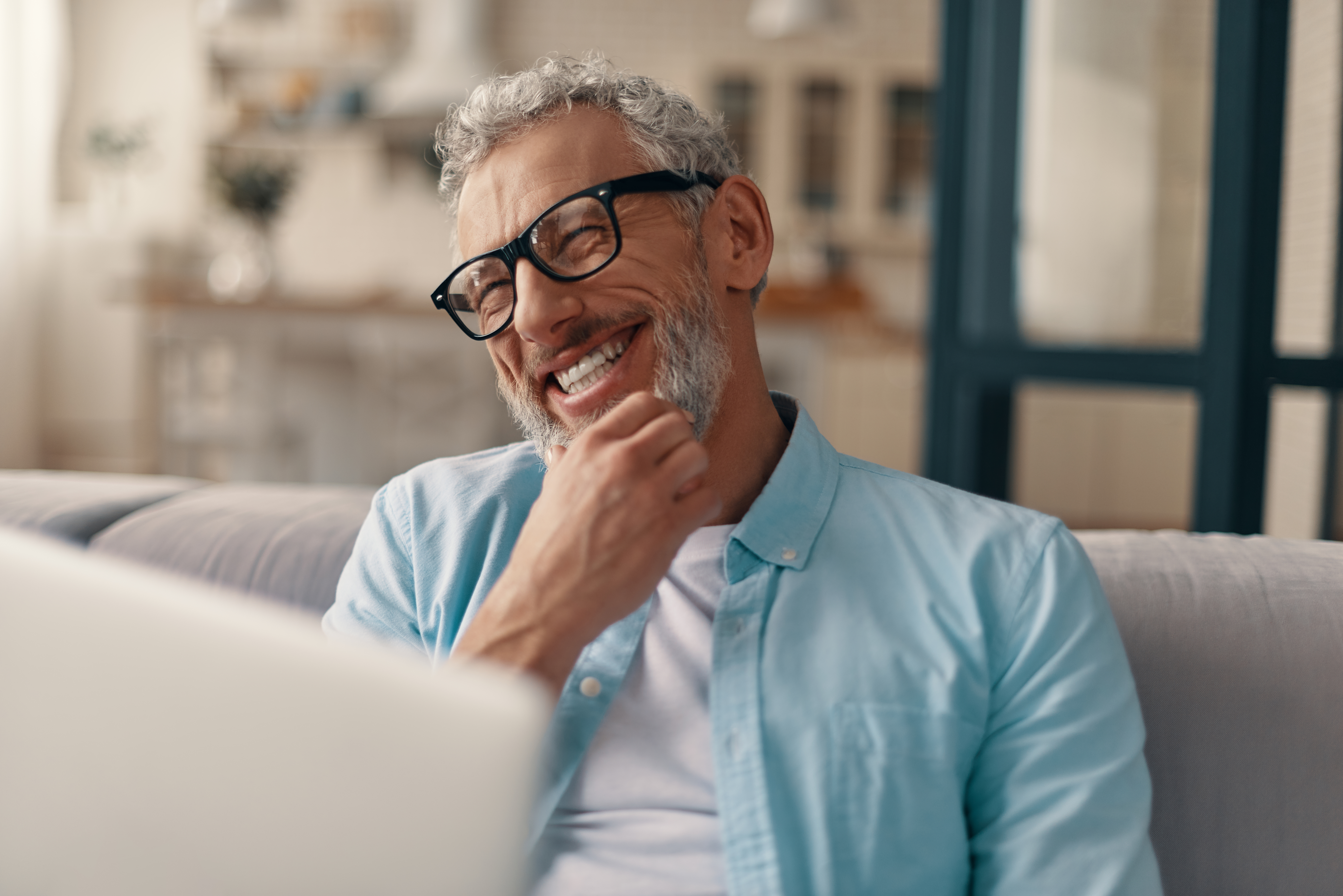 smiling retired happy laughter