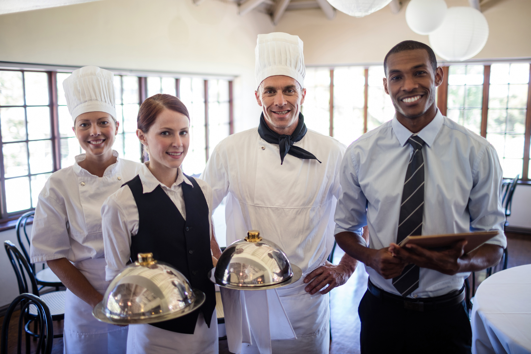 Staff at high end restaurant