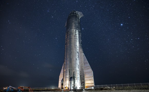Actual photo -- not an artist's depiction -- of SpaceX Starship MK1.