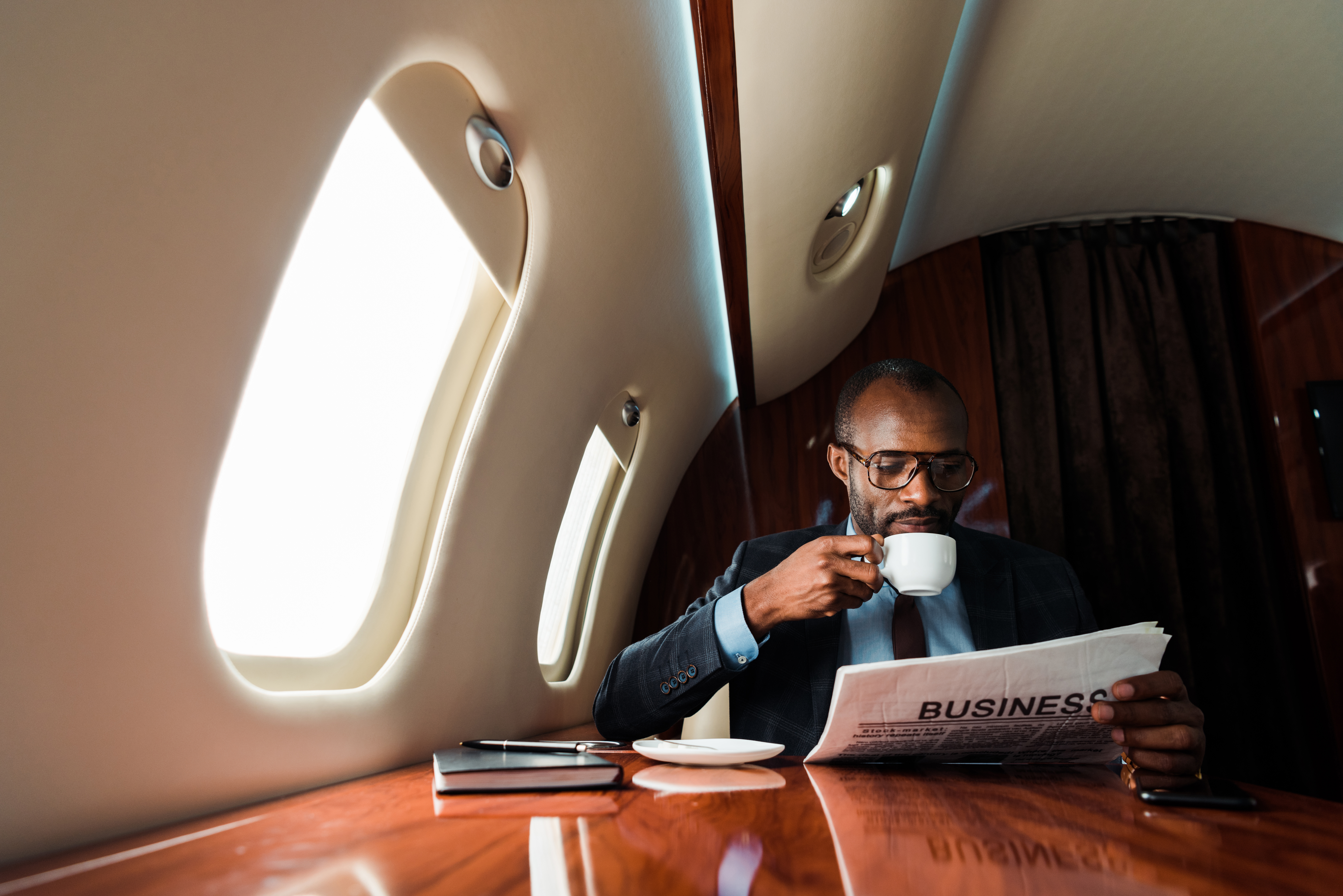 plane coffee private jet luxury rich travel fly