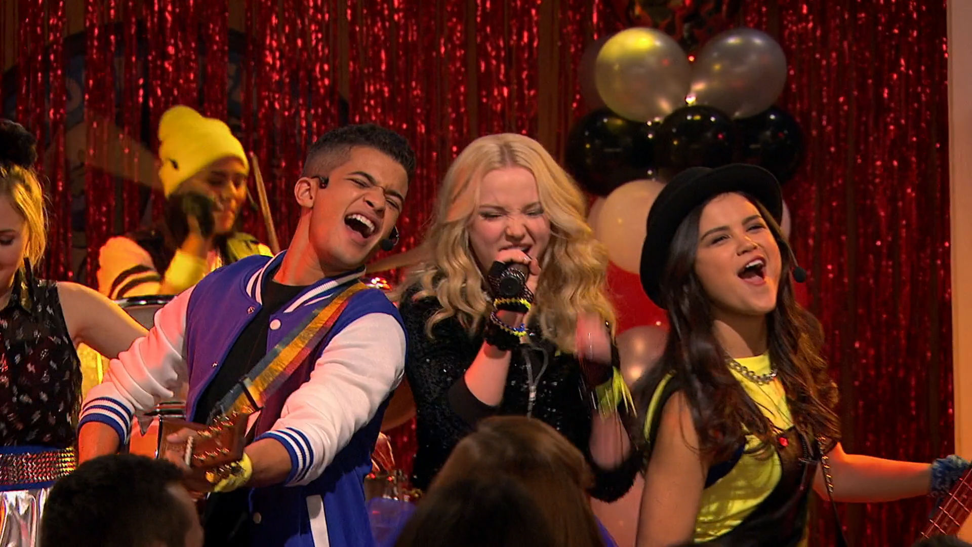 Young musicians jamming out on Disney Channel programming.