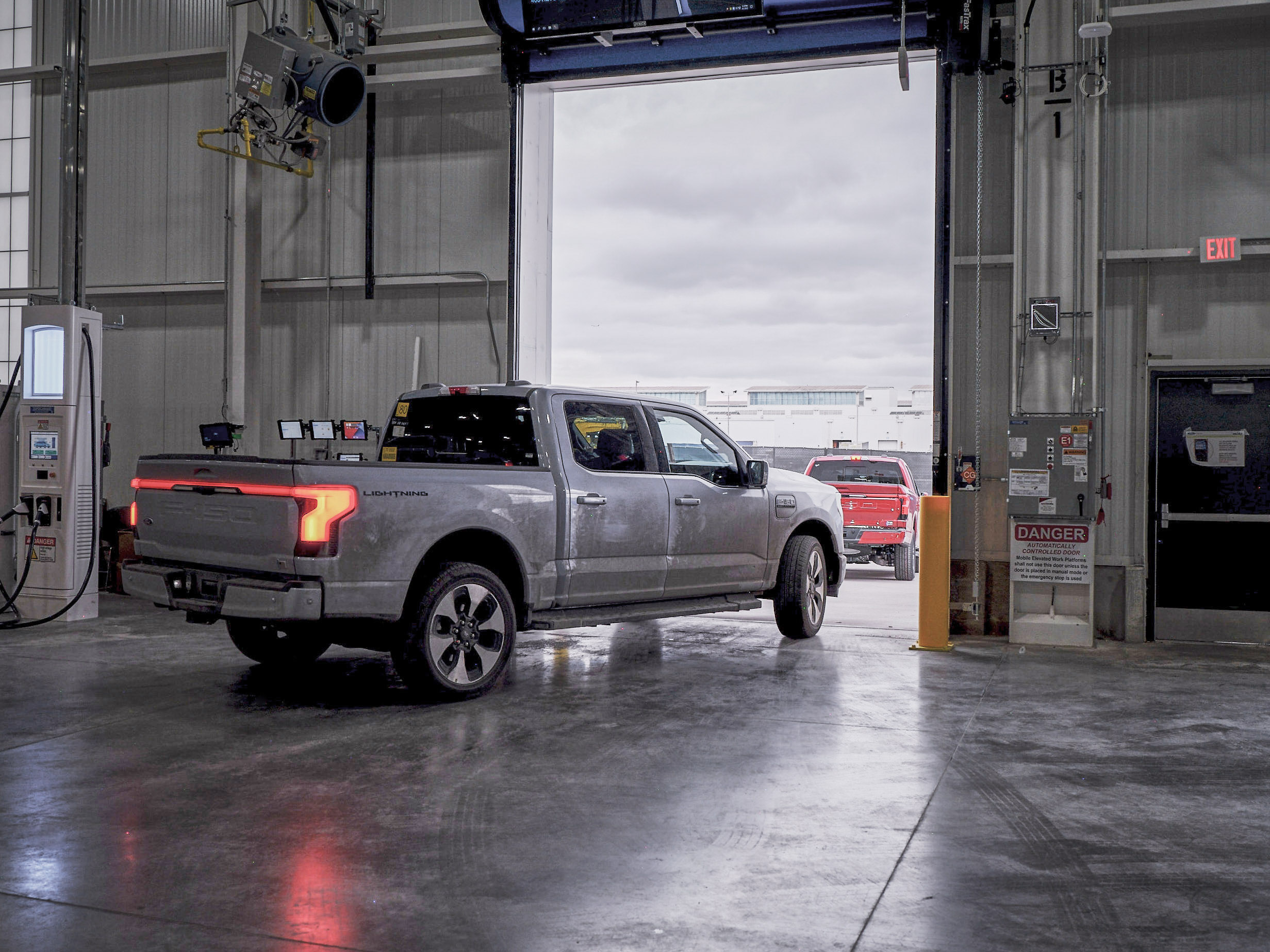 F-150 Lightning leaving Michigan facility.