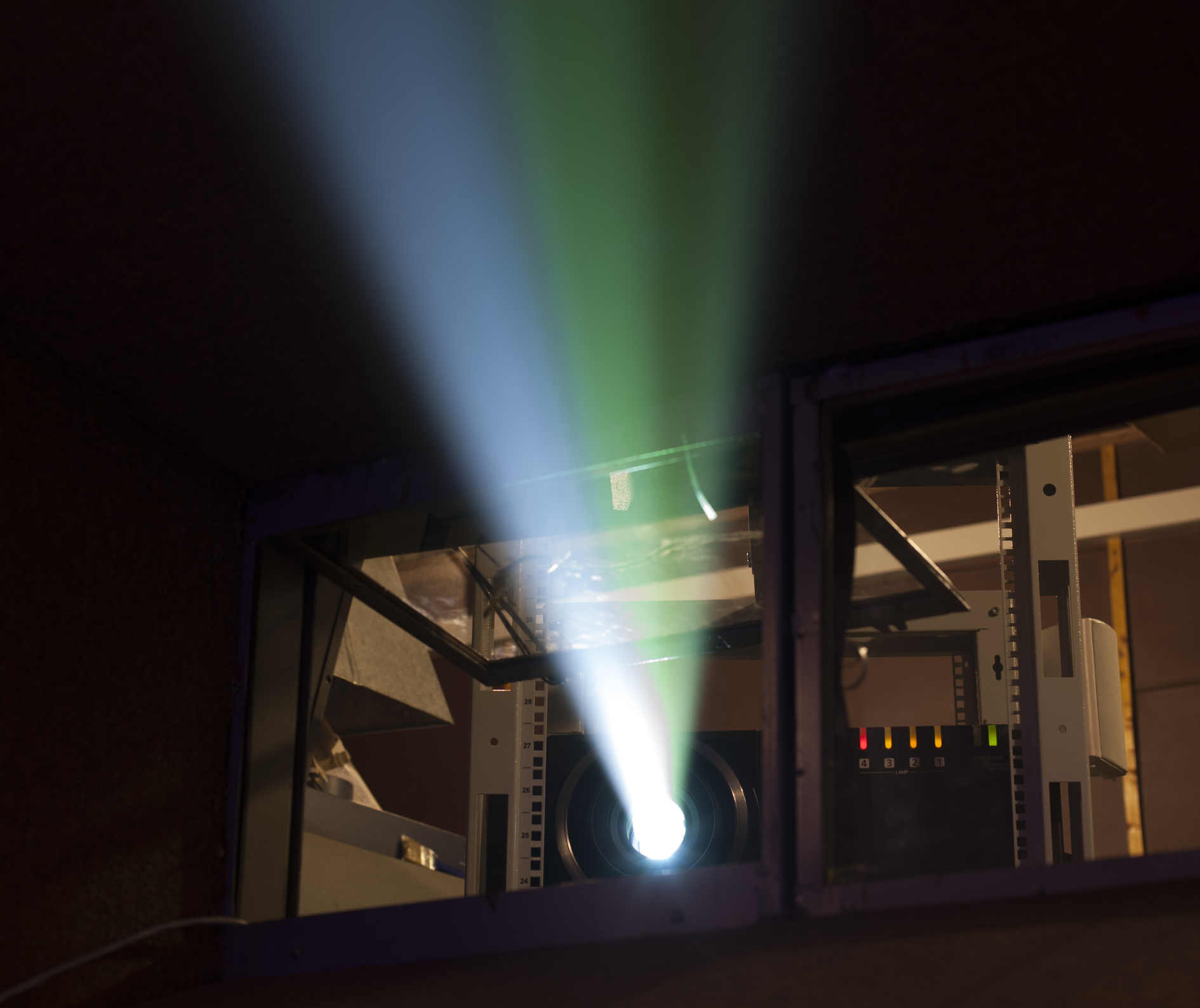 Movie theater projector.