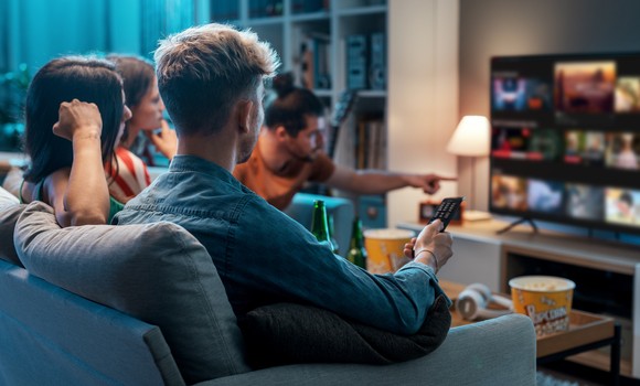 People streaming shows on their TV.