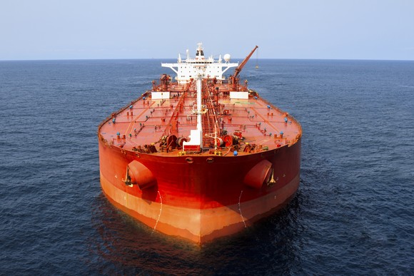 Tanker on open water. 