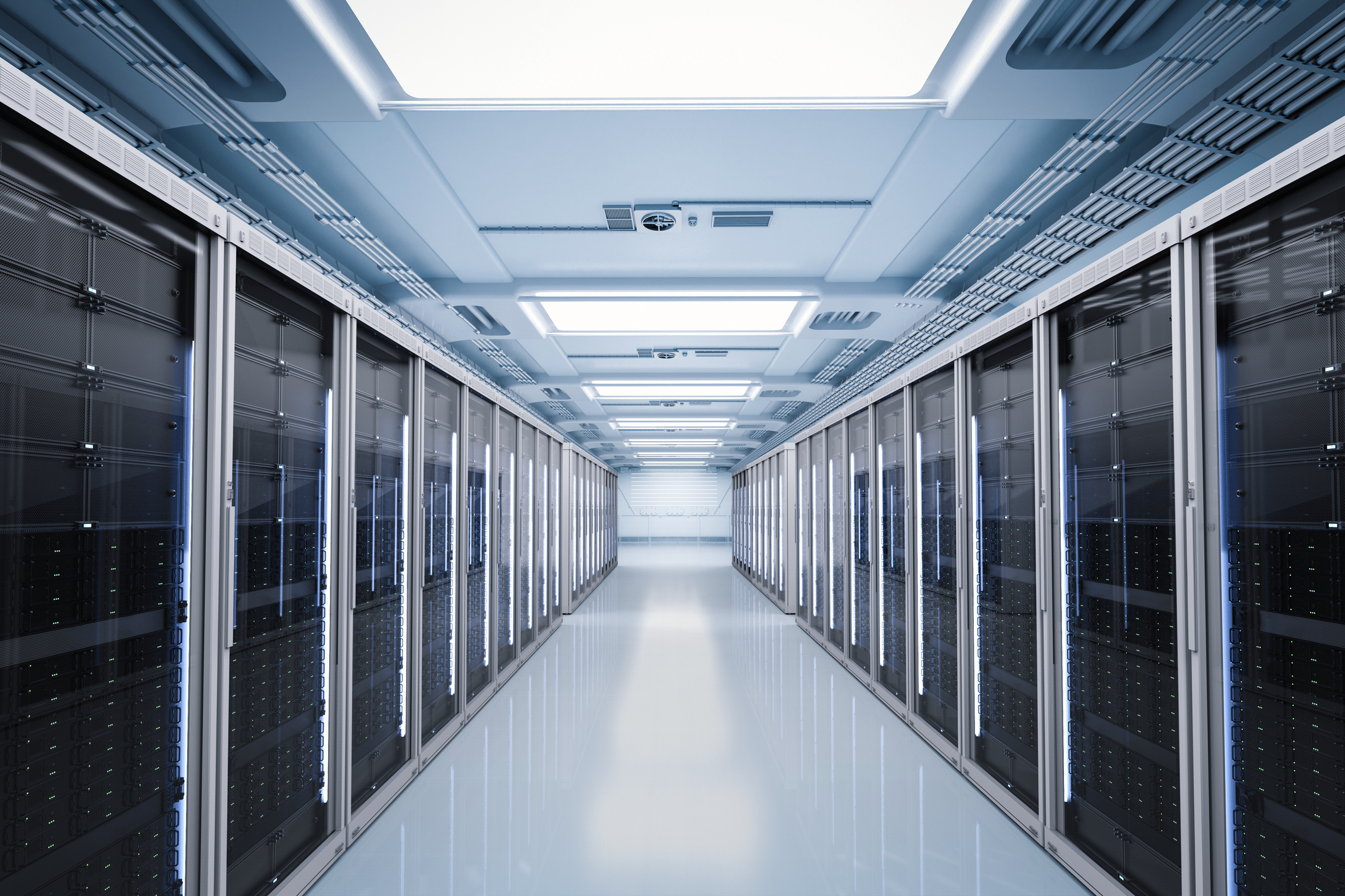 An AI data center room full of servers.