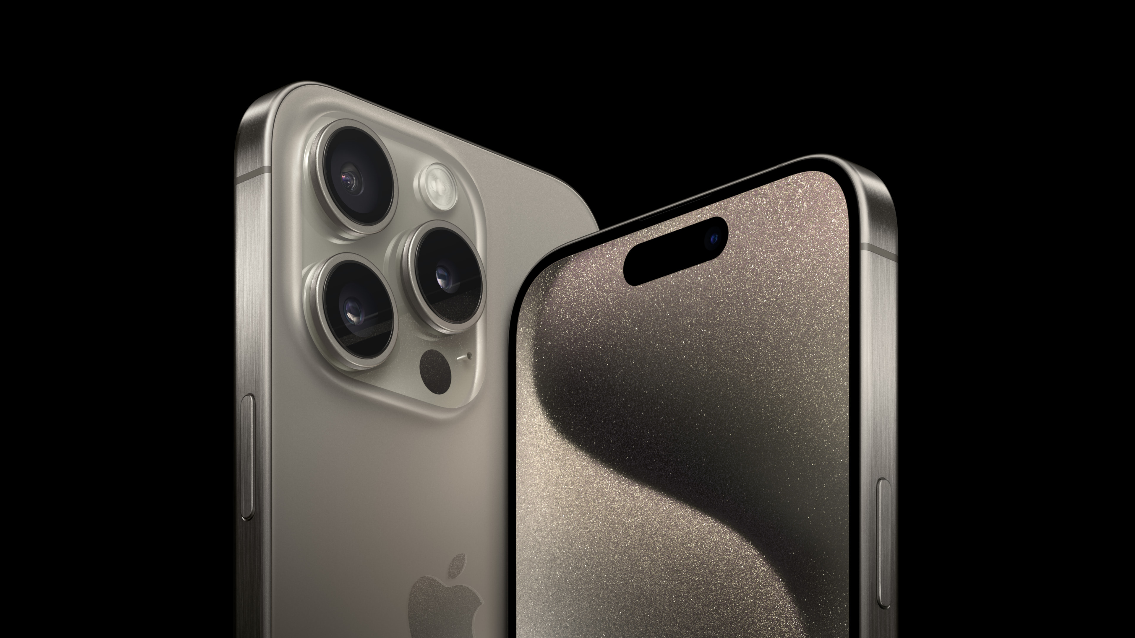 An iPhone 15 Pro and iPhone 15 Pro Max.