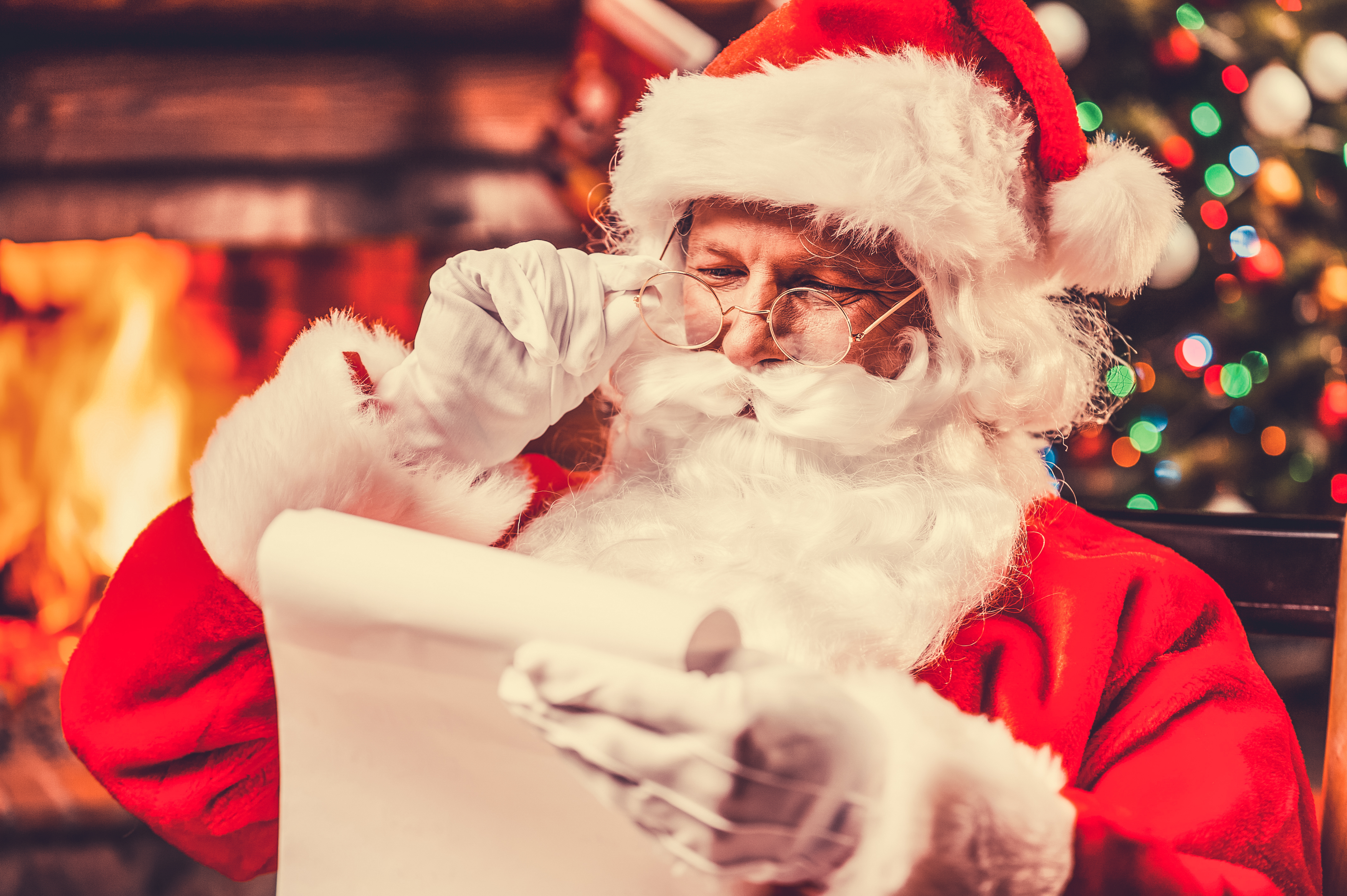 Santa Claus with his legendary list.