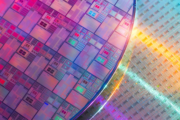 Two silicon wafers.