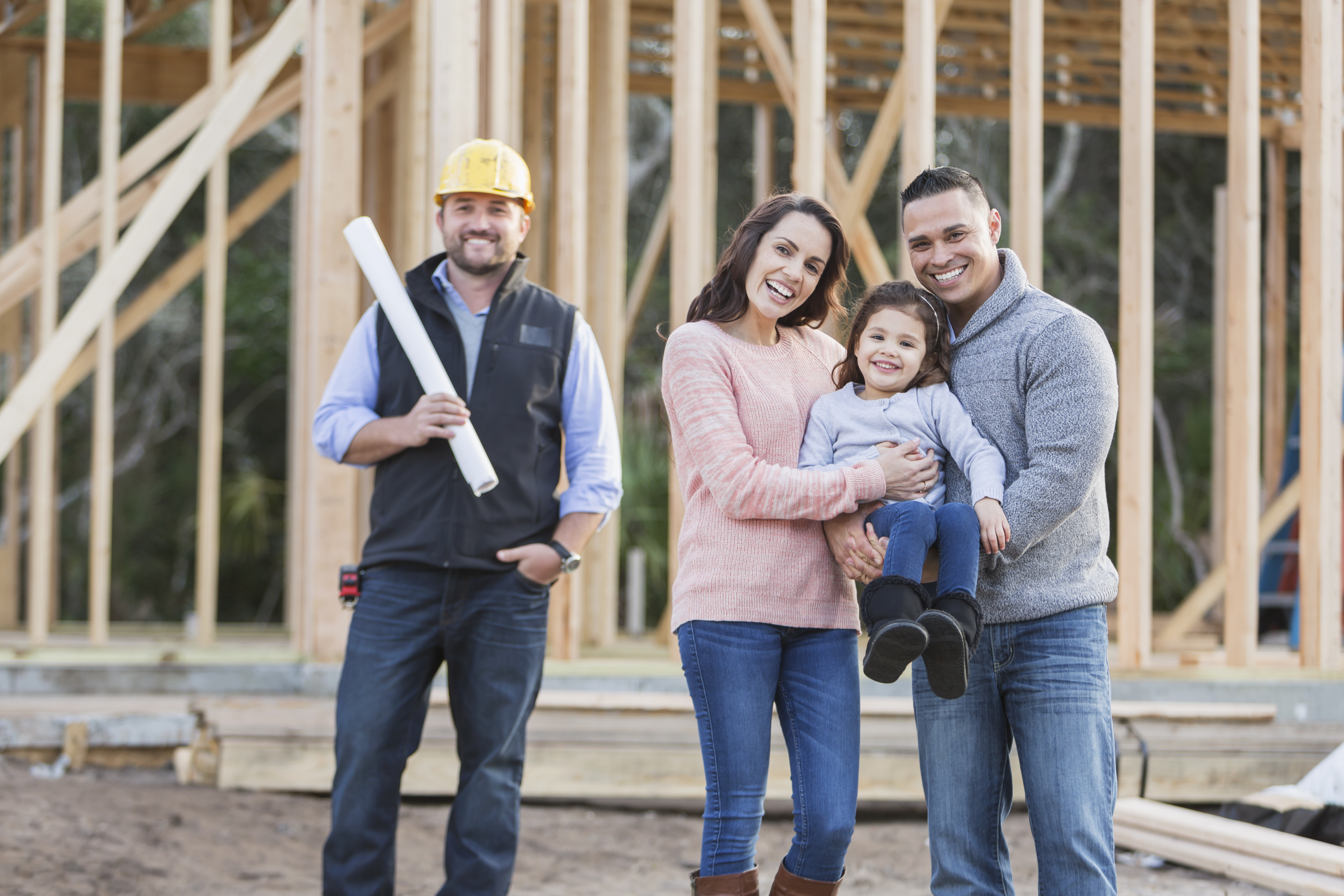 family and contractor new build new home real estate