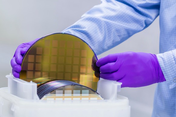A semiconductor wafer.