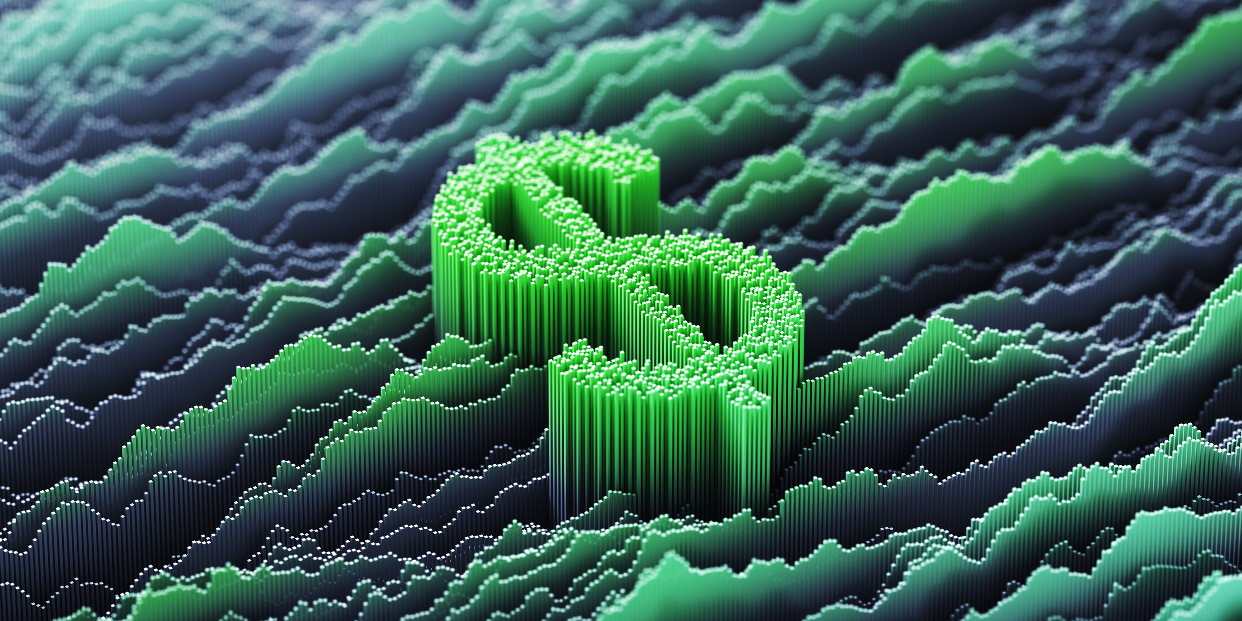 Green dollar sign on green background.
