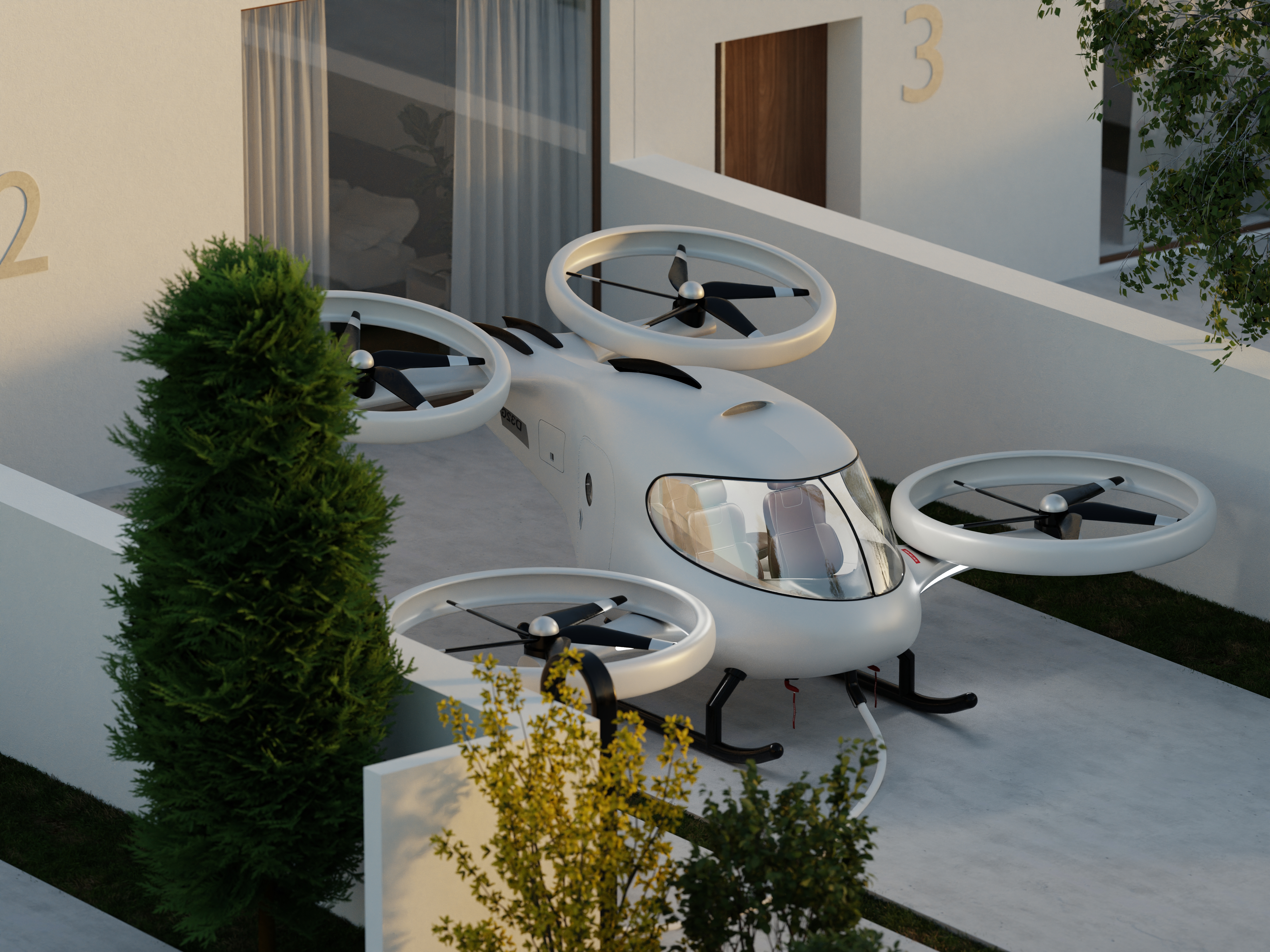 An eVTOL on a building.