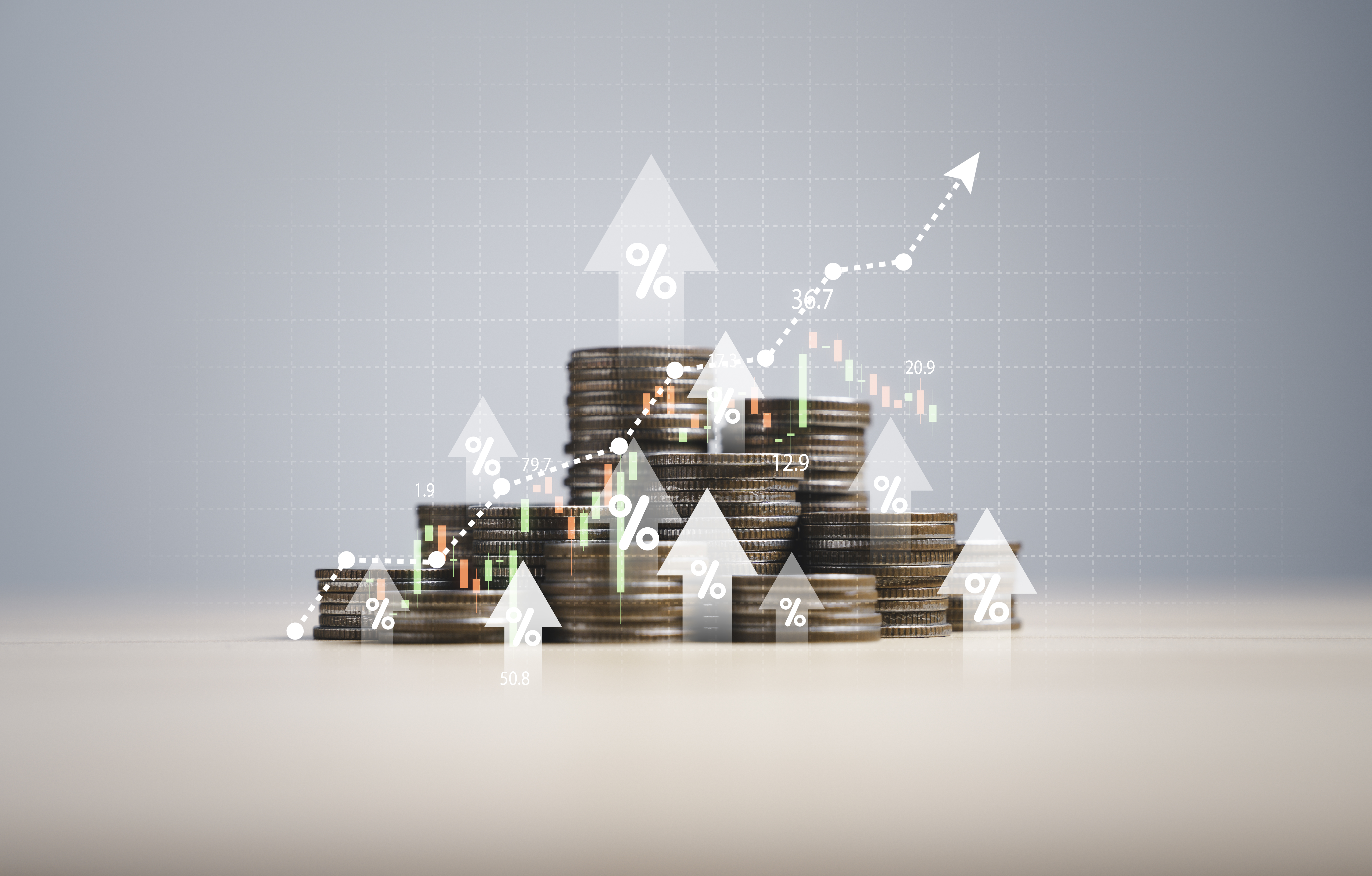 Graphic depicting rising dividend income.