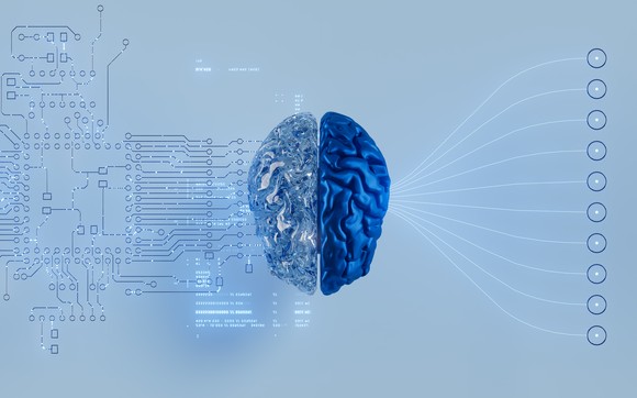 A brain connected to a circuit board.