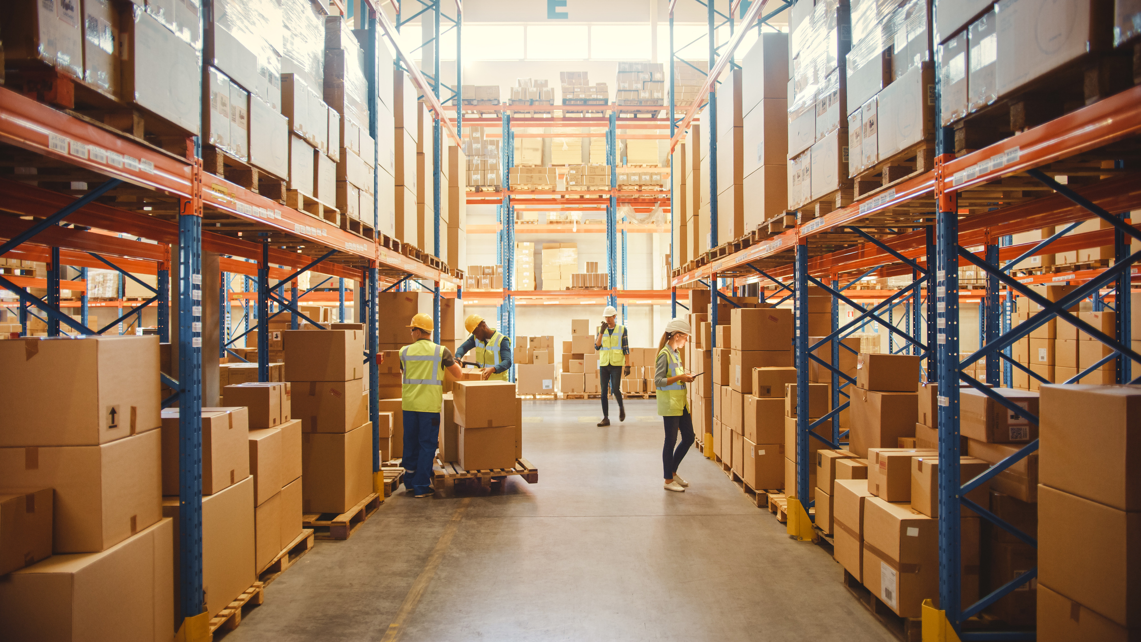 Interior of a distribution center.