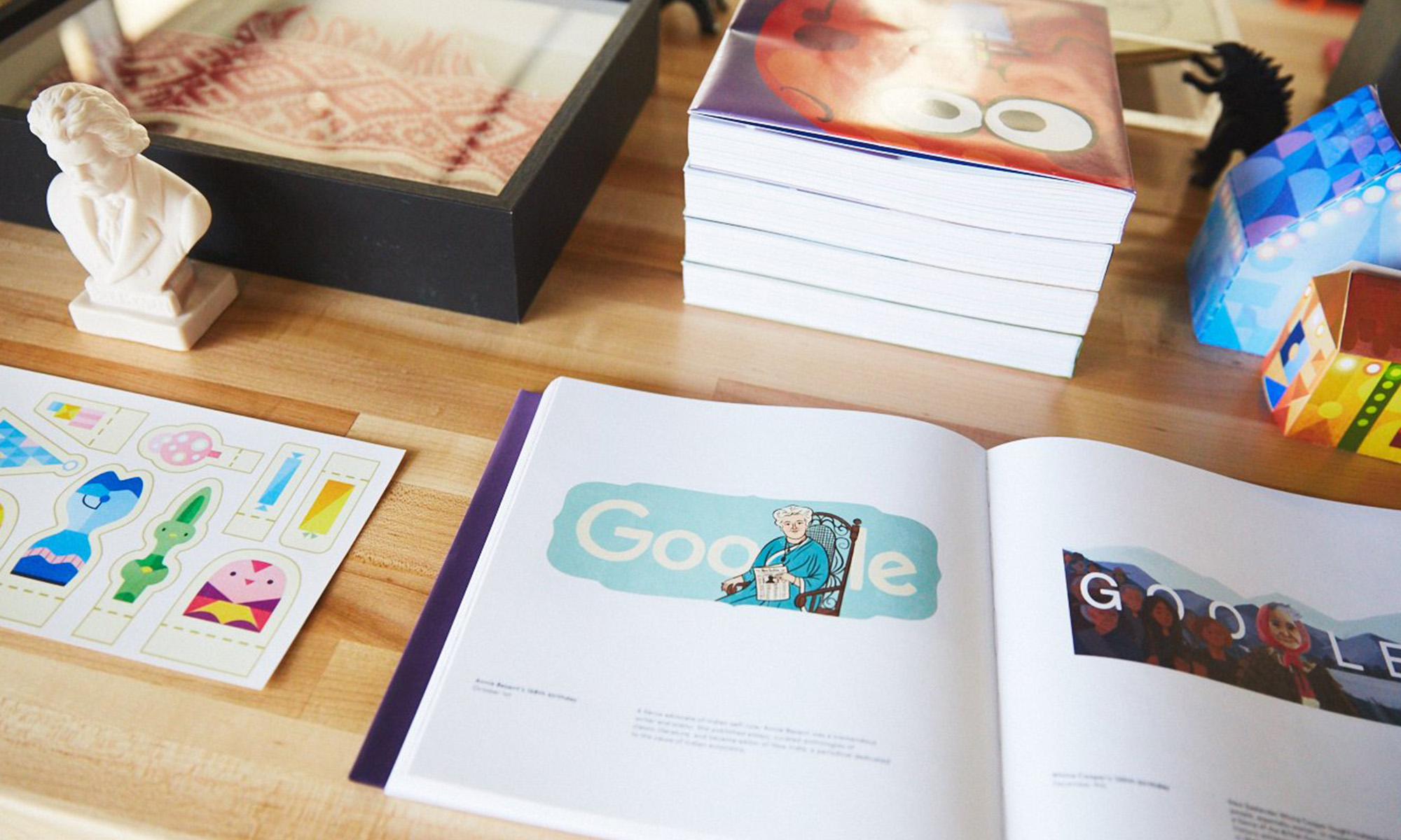 Google images are shown in a notebook.