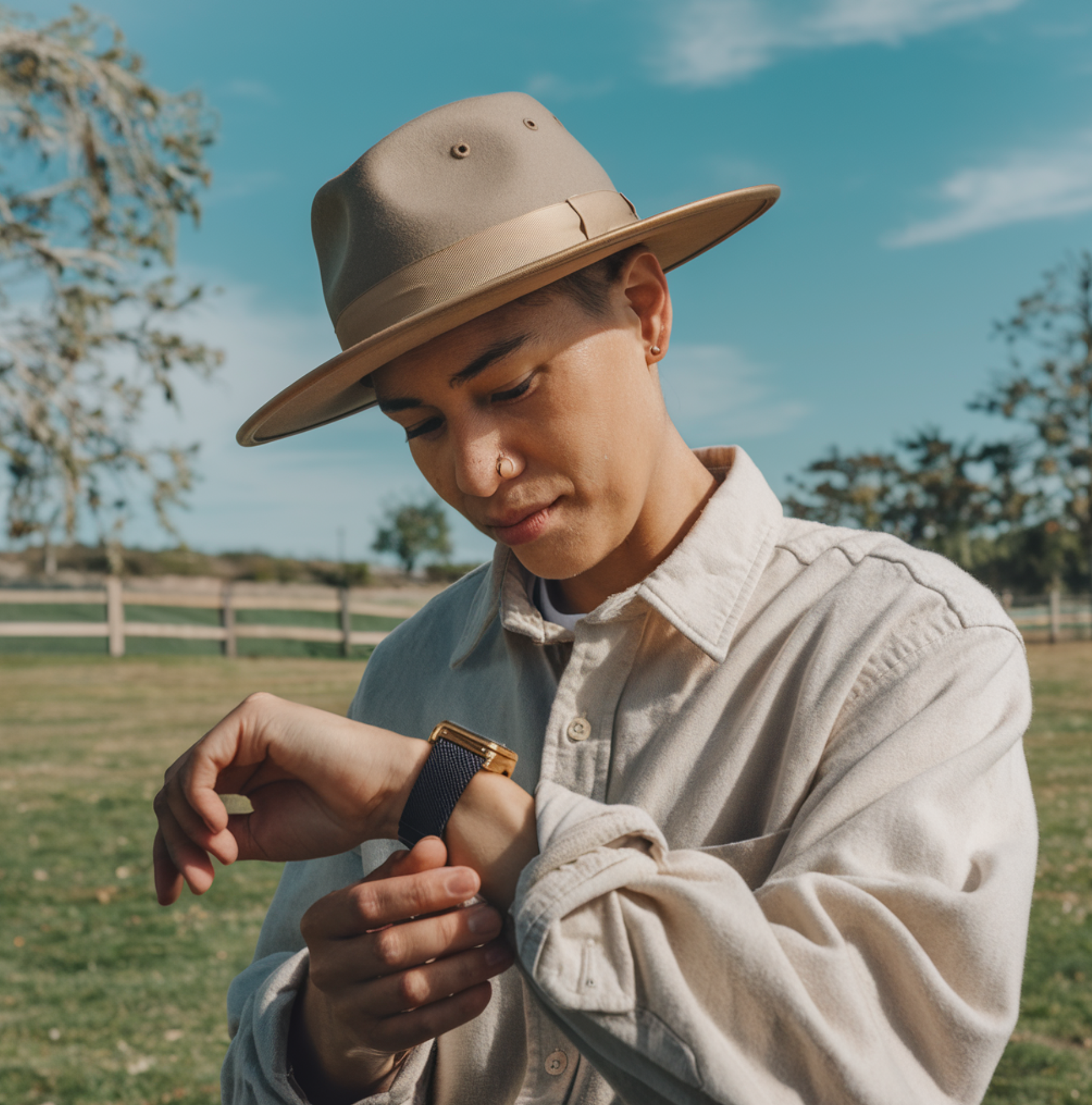 Person viewing a smartwatch
