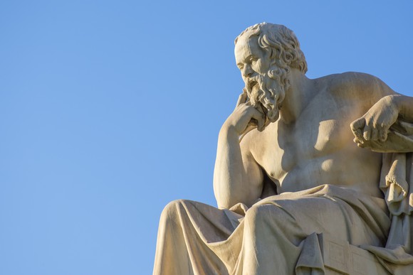 Statue of Socrates in front of the National Academy of Athens
