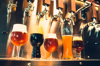 beer taps in pub