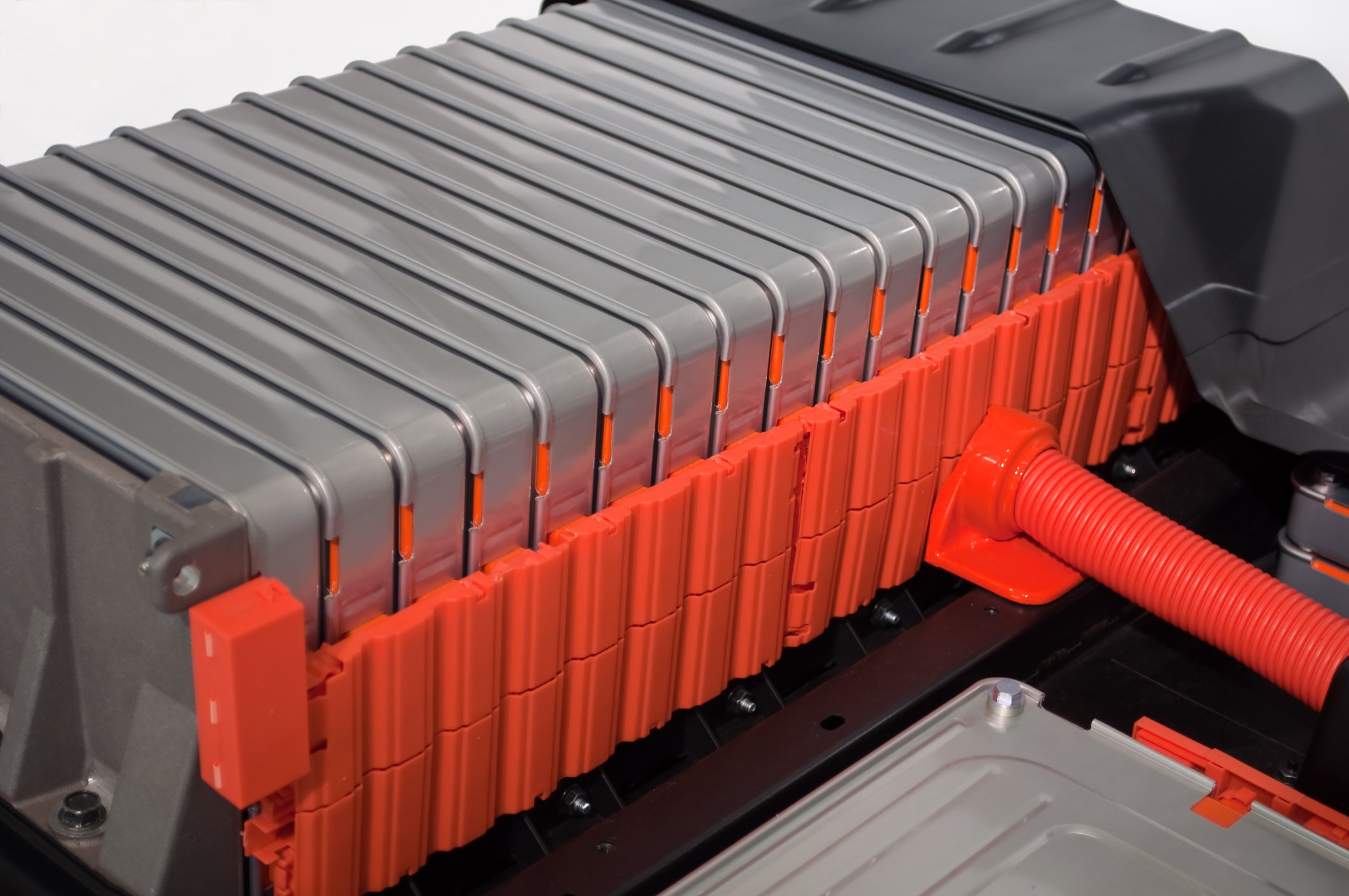 An electric car's battery pack.