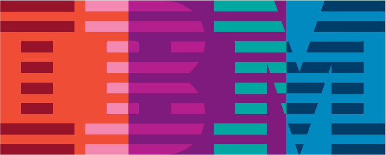 A multicolored version of the IBM logo