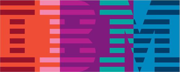 A multicolored version of the IBM logo